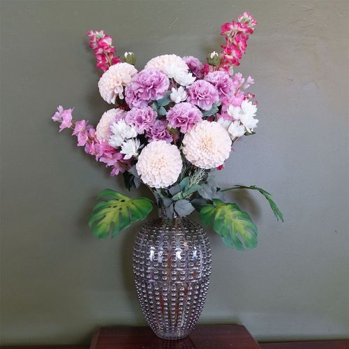 Chic 35cm Smoke Grey Bubble Vase - Elegant Glass Floral Showcase - plants - express.com