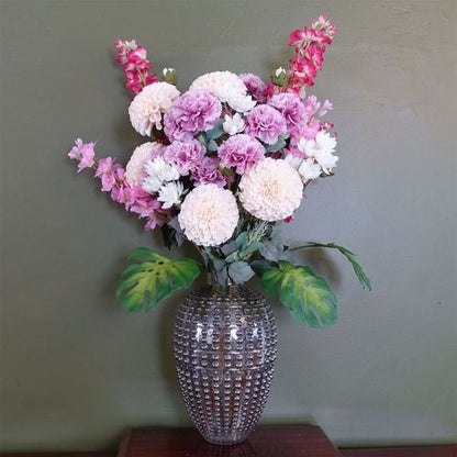 Chic 35cm Smoke Grey Bubble Vase - Elegant Glass Floral Showcase - plants - express.com