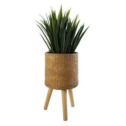 Chic 54cm Rattan - Effect Fiberglass Planter – Stylish & Waterproof Design! - plants - express.com