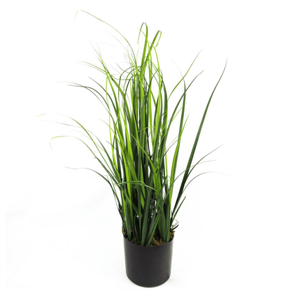 Chic 60cm Artificial Onion Grass with Dusty Pink Ceramic Planter Set - plants - express.com