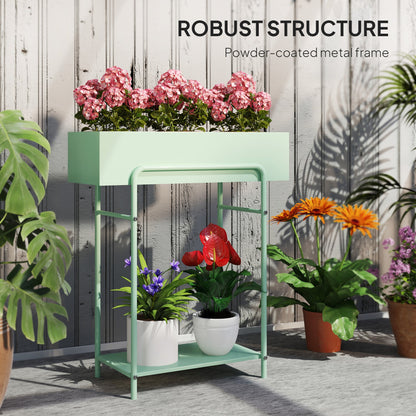Chic Two - Tier Green Metal Plant Stand - Stylish & Functional Display Solution - plants - express.com