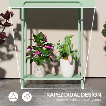 Chic Two - Tier Green Metal Plant Stand - Stylish & Functional Display Solution - plants - express.com