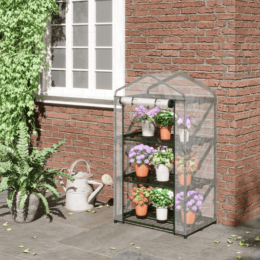 Compact Mini Greenhouse with 3 - Tier Shelves for Space - Saving Plant Care - plants - express.com