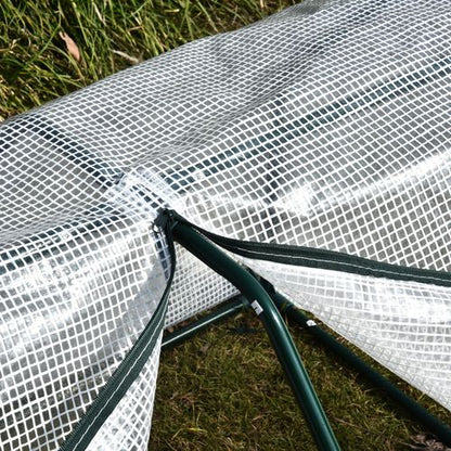 Compact White Mini Greenhouse: Durable PVC Cover & Steel Frame for Small Gardens - plants - express.com