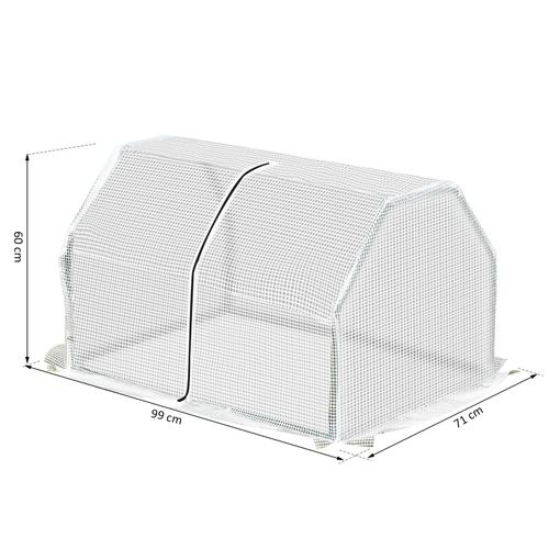 Compact White Mini Greenhouse: Durable PVC Cover & Steel Frame for Small Gardens - plants - express.com