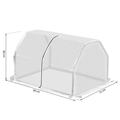 Compact White Mini Greenhouse: Durable PVC Cover & Steel Frame for Small Gardens - plants - express.com