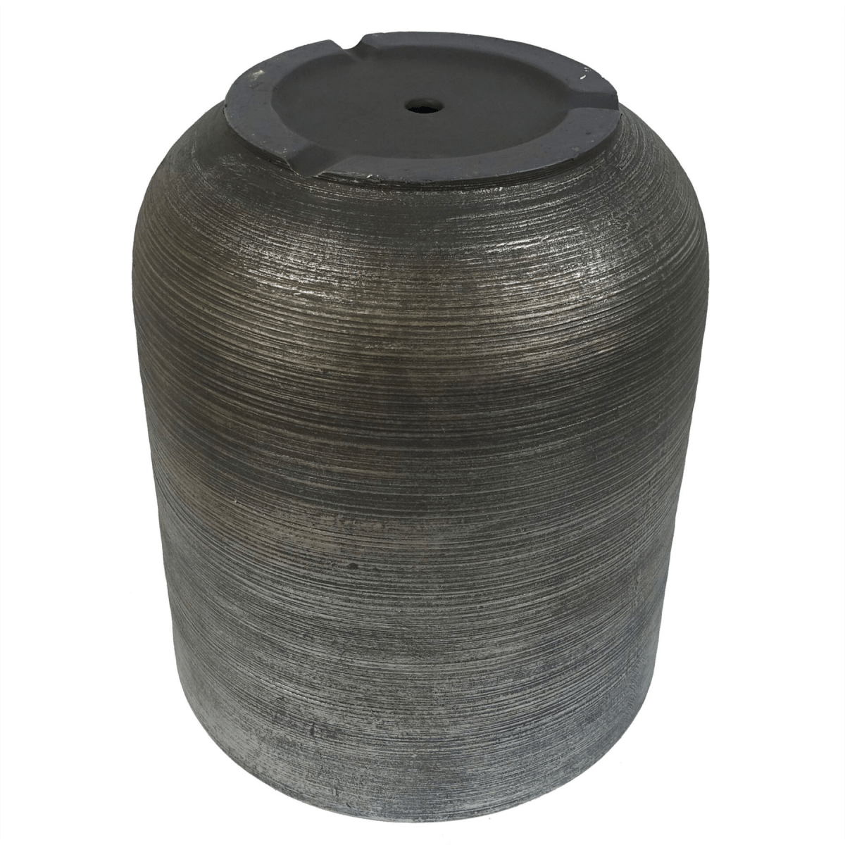 Coya Silver Ridged Extra Large Planter - 47cm x 41cm Rustic Charm - plants - express.com