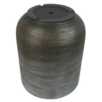 Coya Silver Ridged Extra Large Planter - 47cm x 41cm Rustic Charm - plants - express.com