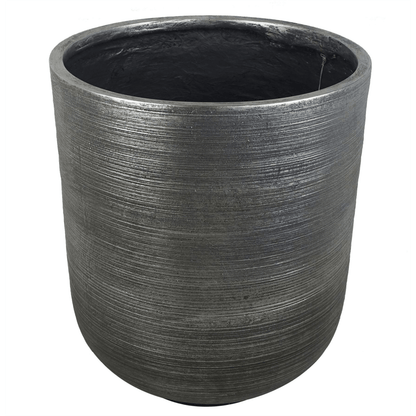Coya Silver Ridged Extra Large Planter - 47cm x 41cm Rustic Charm - plants - express.com
