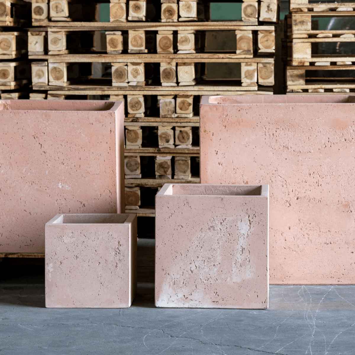 Cubrosa Blushstone - 40cm Square Concrete Planter for Stylish Indoor & Outdoor Plants - plants - express.com