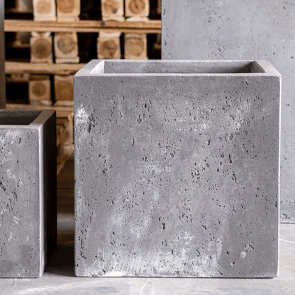Cubrosa Onyx Dusk: 55cm Extra Large Concrete Cube Planter for Stunning Displays - plants - express.com