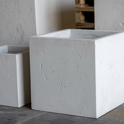Cubrosa White Mist 70cm Concrete Square Planter – Durable 246L Garden Elegance - plants - express.com