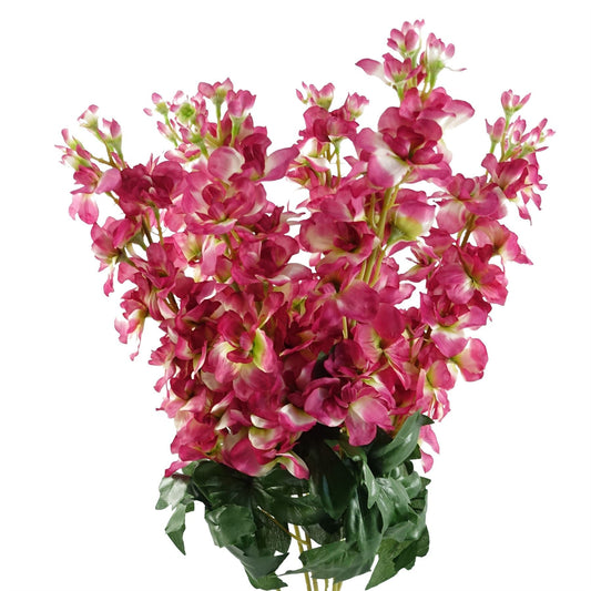 Dark Pink Delphinium Artificial Stem - Set of 6, 75cm Silk Flowers for Arrangements - plants - express.com