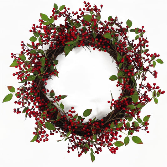 Deluxe 24 - Inch Red Berry Christmas Wreath - Lush Natural Elegance! - plants - express.com