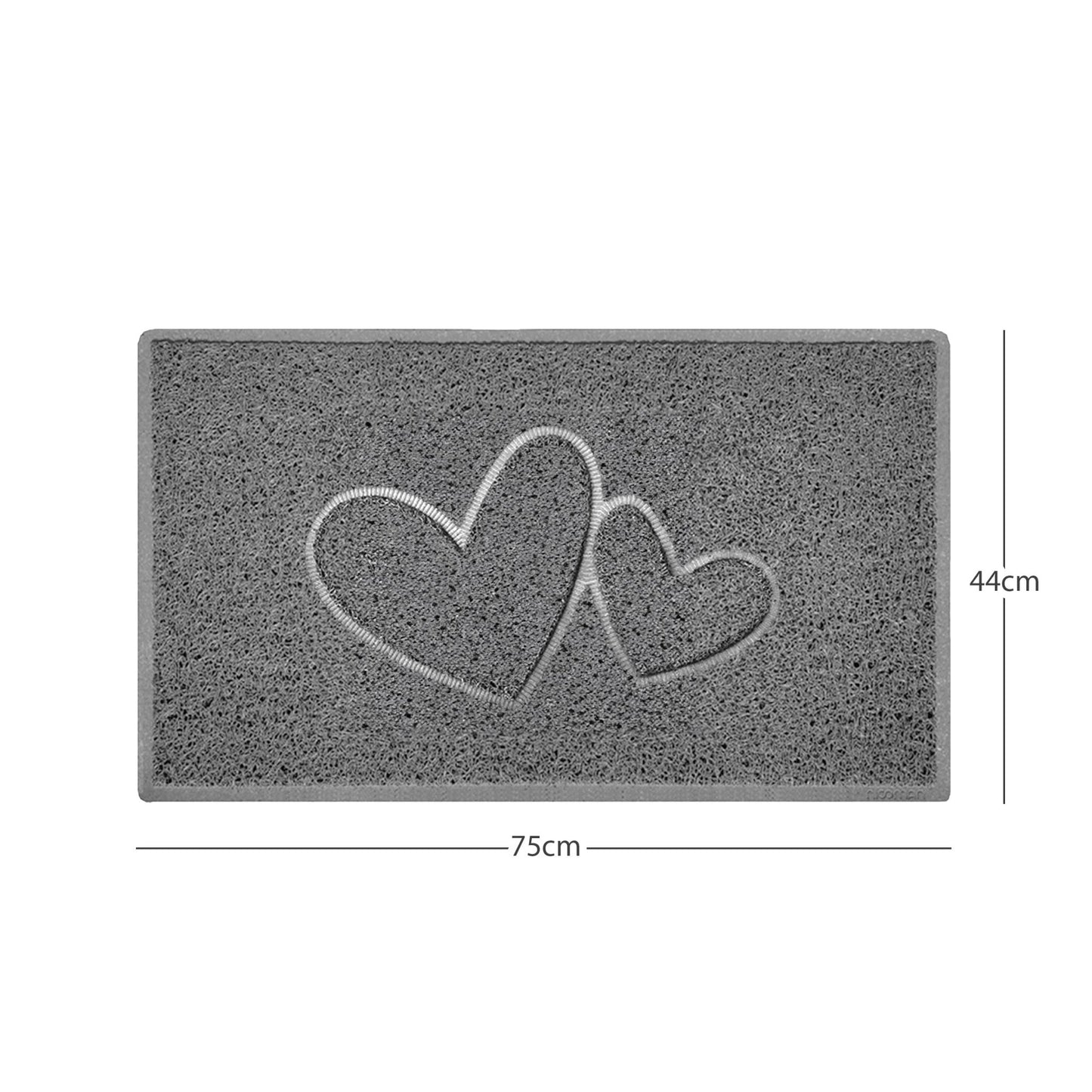 "Double Heart" Embossed Loofah Textured Spaghetti Doormat - plants - express.com