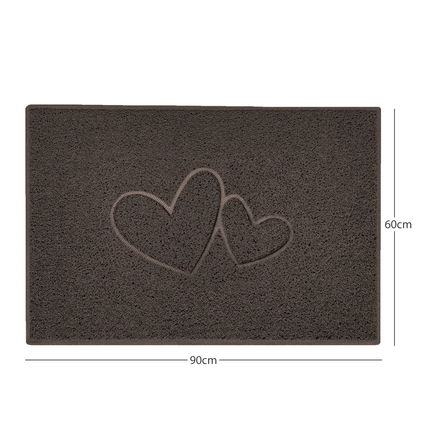 "Double Heart" Embossed Loofah Textured Spaghetti Doormat - plants - express.com