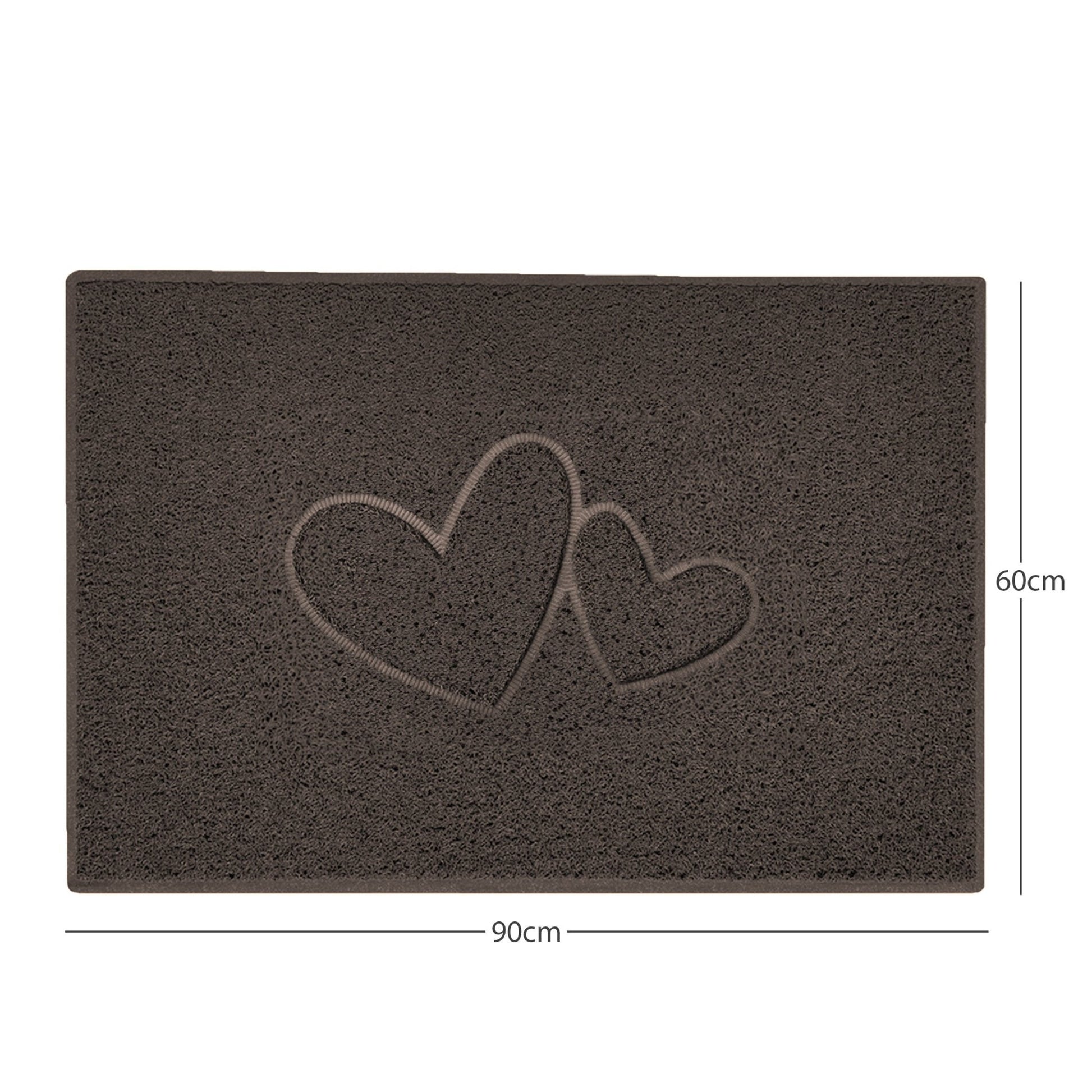 "Double Heart" Embossed Loofah Textured Spaghetti Doormat - plants - express.com
