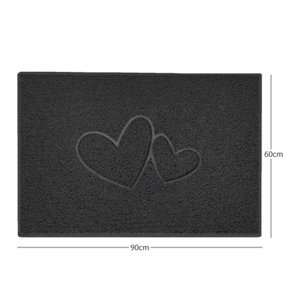 "Double Heart" Embossed Loofah Textured Spaghetti Doormat - plants - express.com
