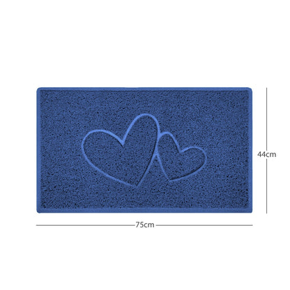 "Double Heart" Embossed Loofah Textured Spaghetti Doormat - plants - express.com