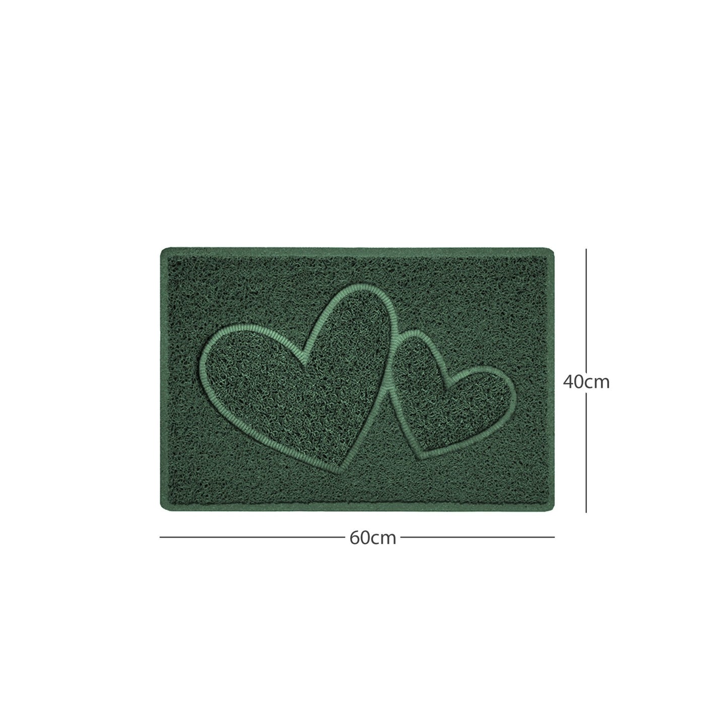 "Double Heart" Embossed Loofah Textured Spaghetti Doormat - plants - express.com