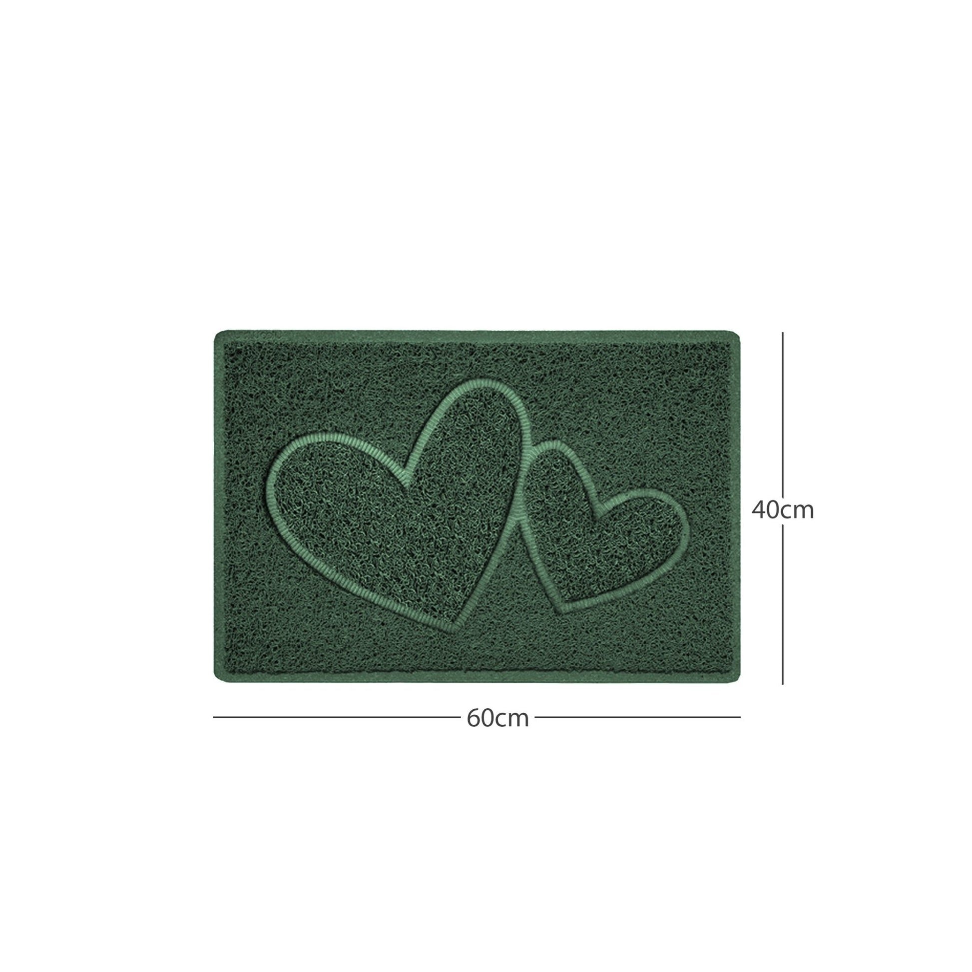 "Double Heart" Embossed Loofah Textured Spaghetti Doormat - plants - express.com
