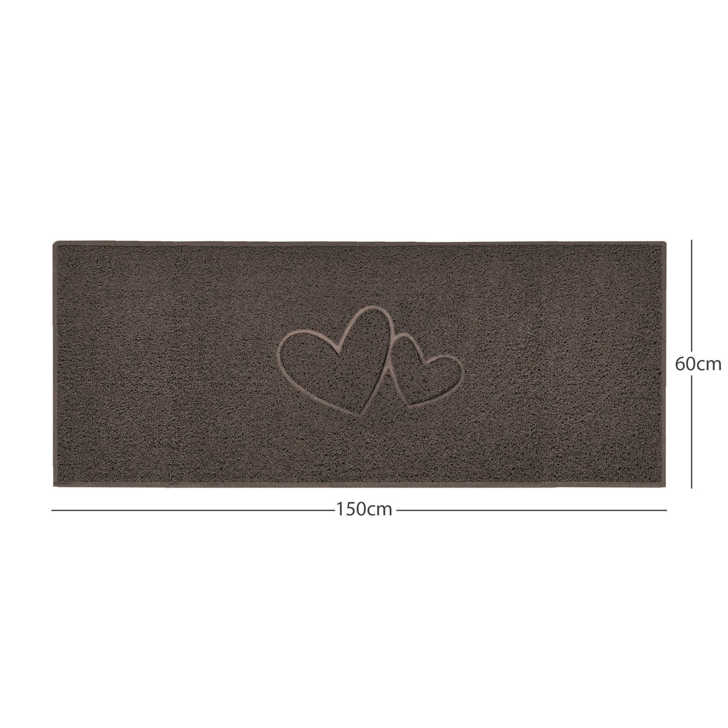 "Double Heart" Embossed Loofah Textured Spaghetti Doormat - plants - express.com