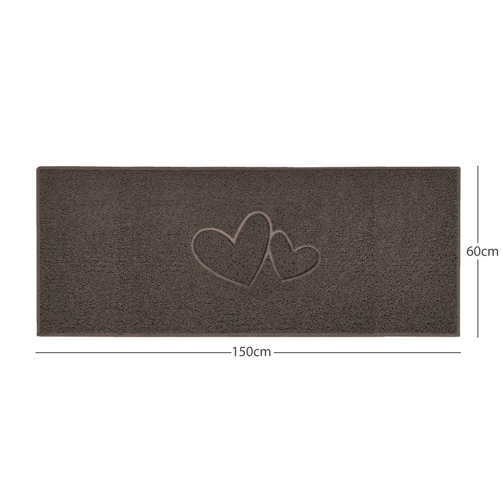 "Double Heart" Embossed Loofah Textured Spaghetti Doormat - plants - express.com