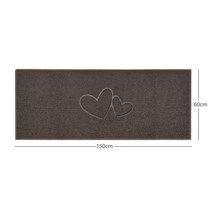 "Double Heart" Embossed Loofah Textured Spaghetti Doormat - plants - express.com