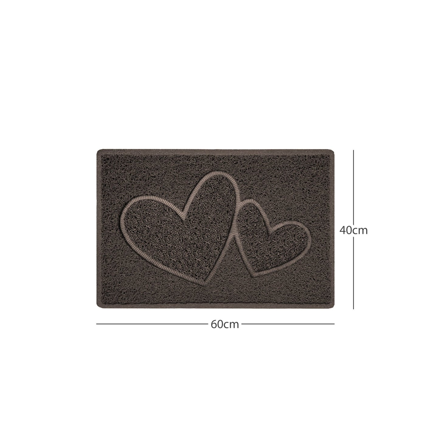 "Double Heart" Embossed Loofah Textured Spaghetti Doormat - plants - express.com