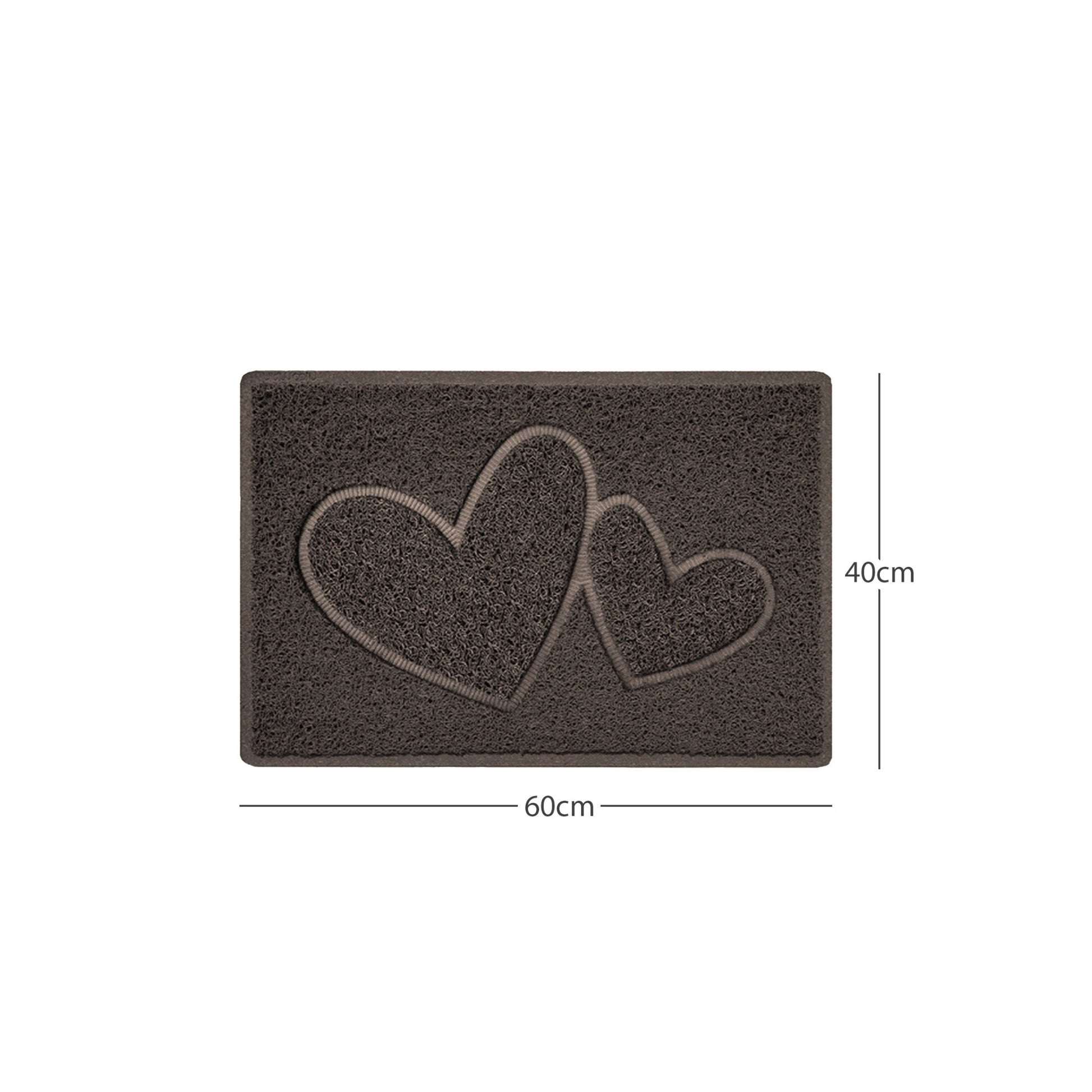 "Double Heart" Embossed Loofah Textured Spaghetti Doormat - plants - express.com