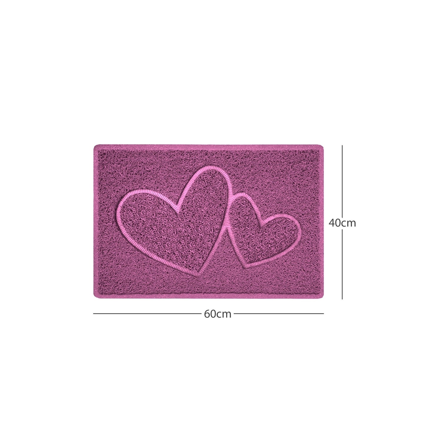 "Double Heart" Embossed Loofah Textured Spaghetti Doormat - plants - express.com