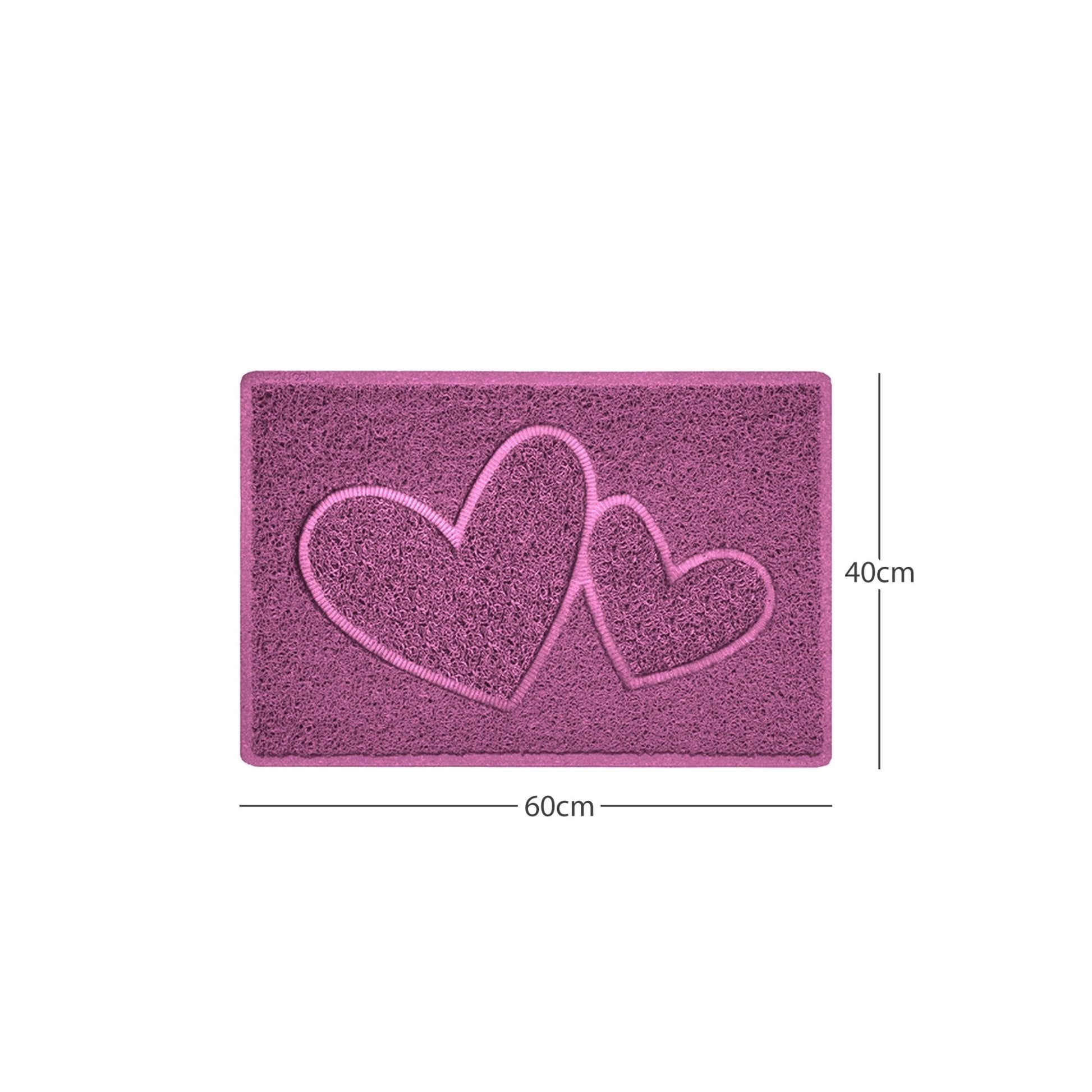 "Double Heart" Embossed Loofah Textured Spaghetti Doormat - plants - express.com