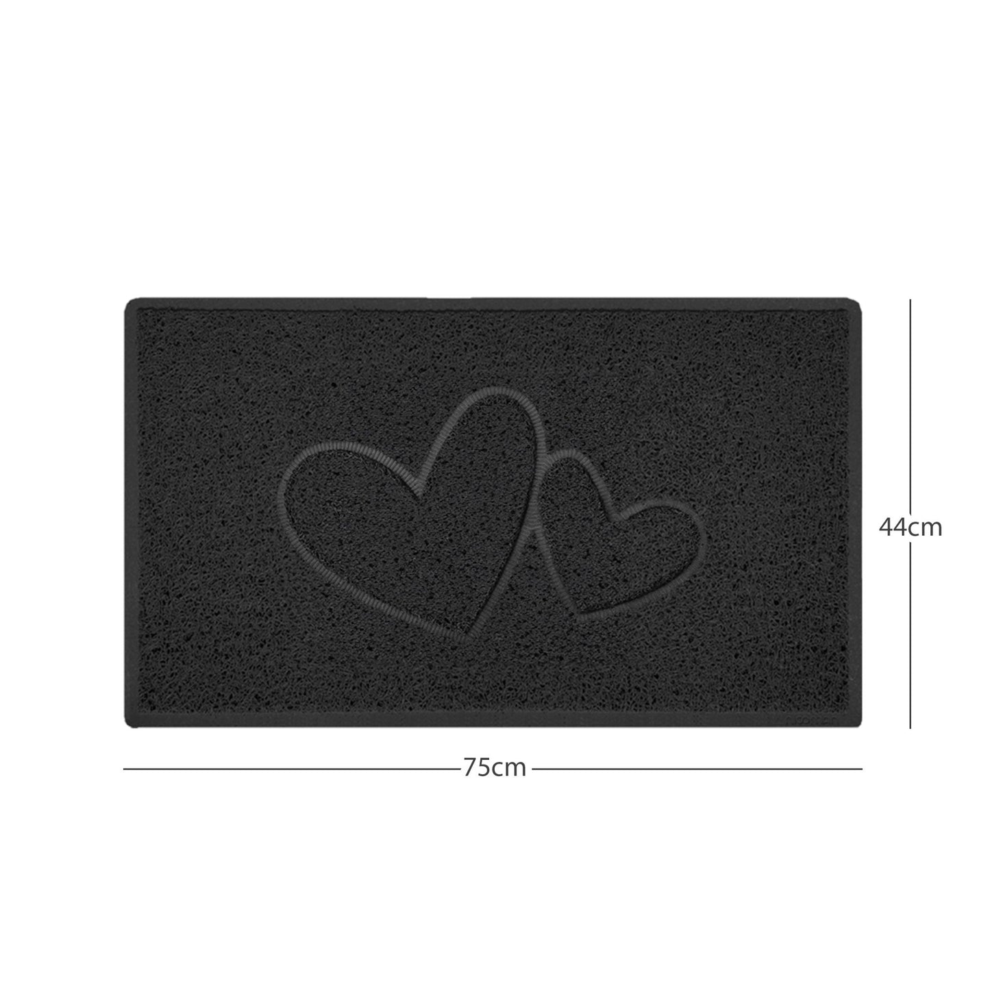 "Double Heart" Embossed Loofah Textured Spaghetti Doormat - plants - express.com