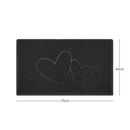 "Double Heart" Embossed Loofah Textured Spaghetti Doormat - plants - express.com