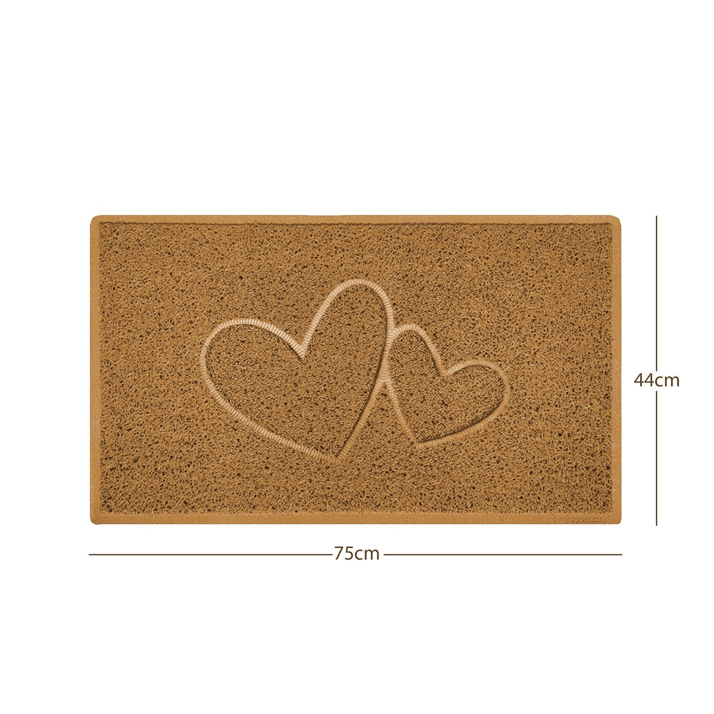 "Double Heart" Embossed Loofah Textured Spaghetti Doormat - plants - express.com