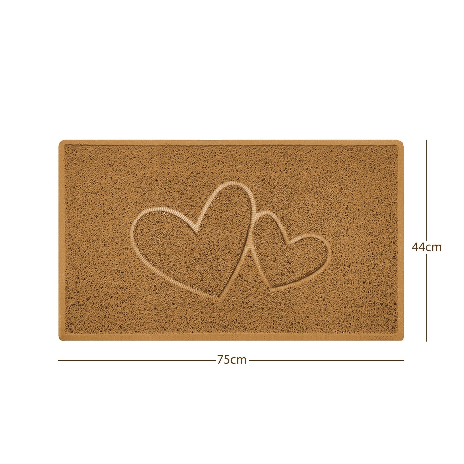 "Double Heart" Embossed Loofah Textured Spaghetti Doormat - plants - express.com