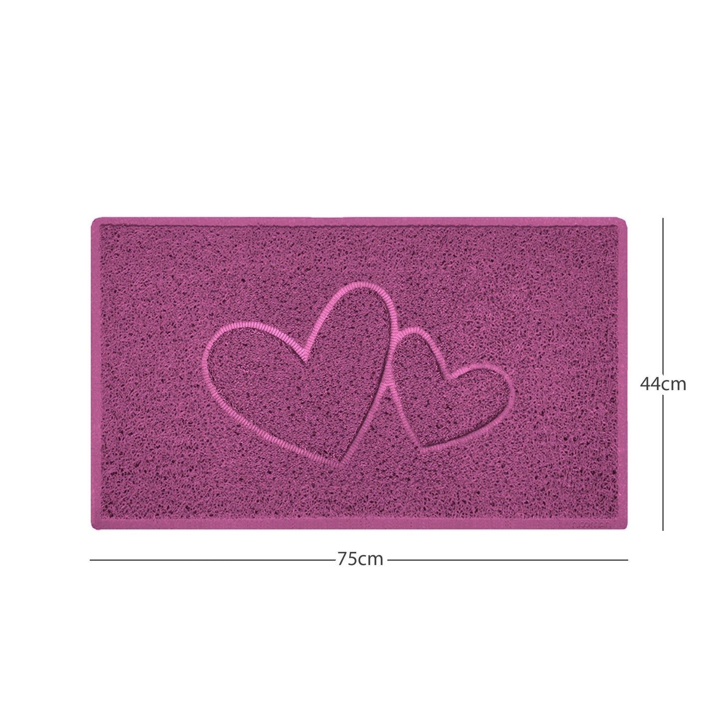 "Double Heart" Embossed Loofah Textured Spaghetti Doormat - plants - express.com