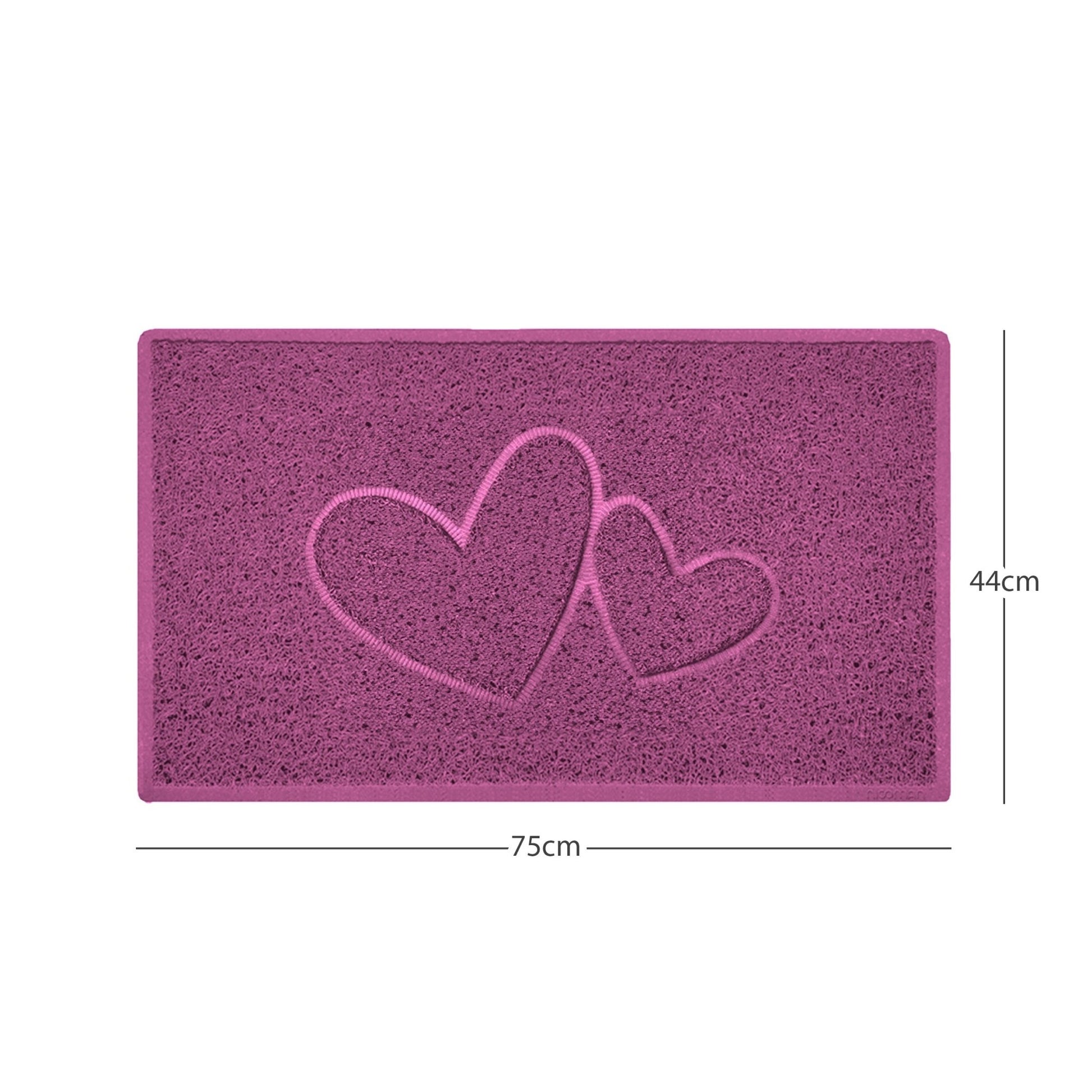 "Double Heart" Embossed Loofah Textured Spaghetti Doormat - plants - express.com
