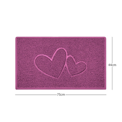 "Double Heart" Embossed Loofah Textured Spaghetti Doormat - plants - express.com