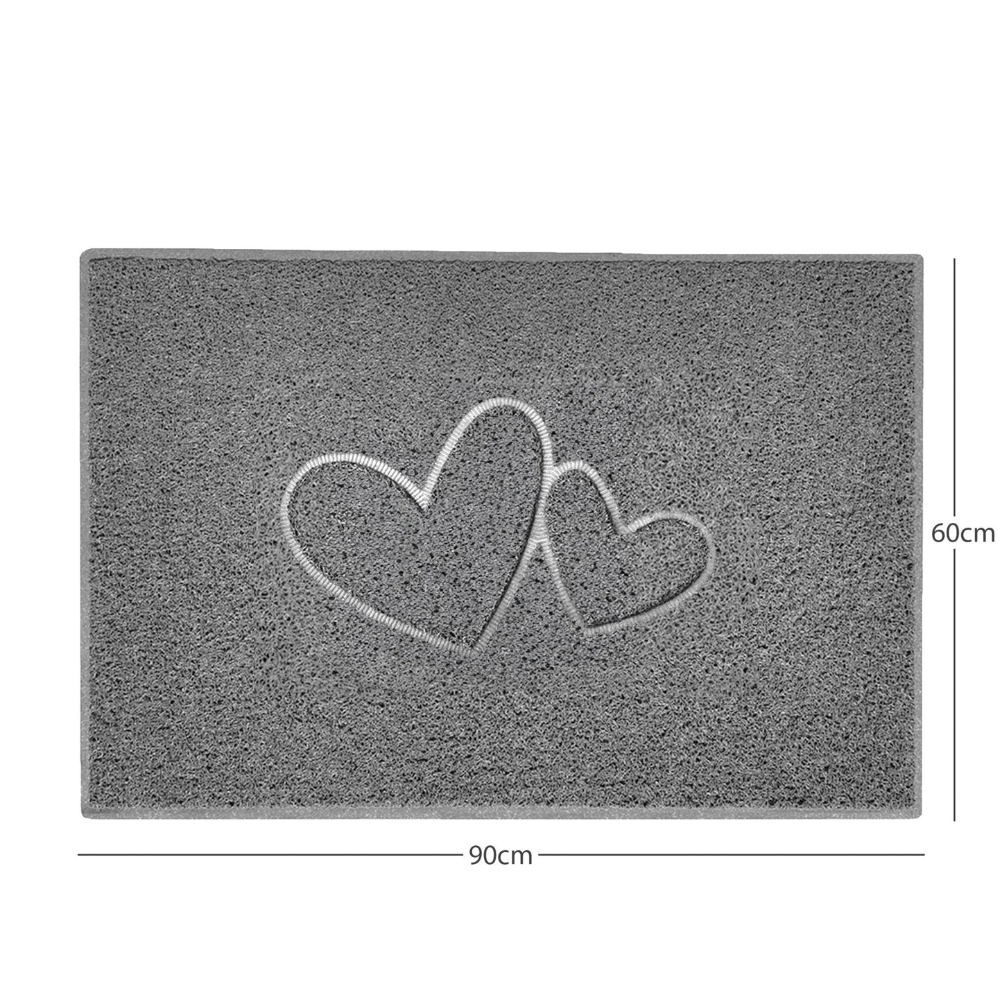 "Double Heart" Embossed Loofah Textured Spaghetti Doormat - plants - express.com