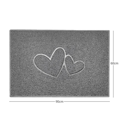 "Double Heart" Embossed Loofah Textured Spaghetti Doormat - plants - express.com