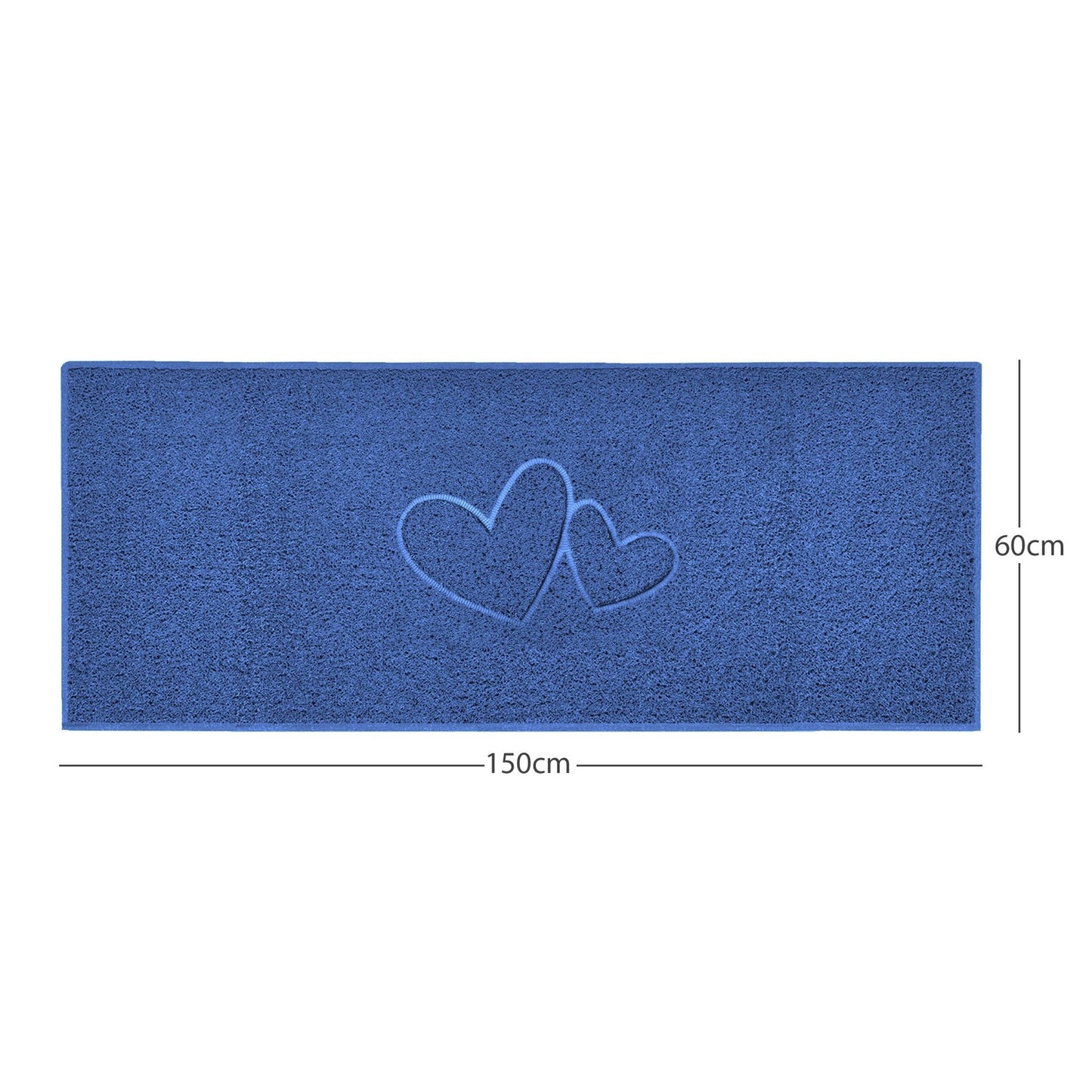 "Double Heart" Embossed Loofah Textured Spaghetti Doormat - plants - express.com