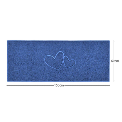"Double Heart" Embossed Loofah Textured Spaghetti Doormat - plants - express.com