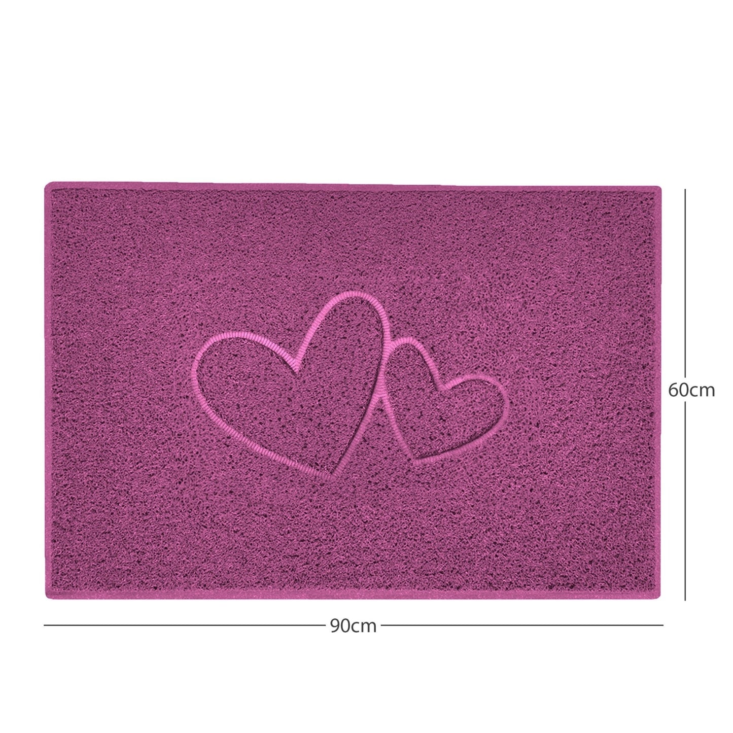 "Double Heart" Embossed Loofah Textured Spaghetti Doormat - plants - express.com