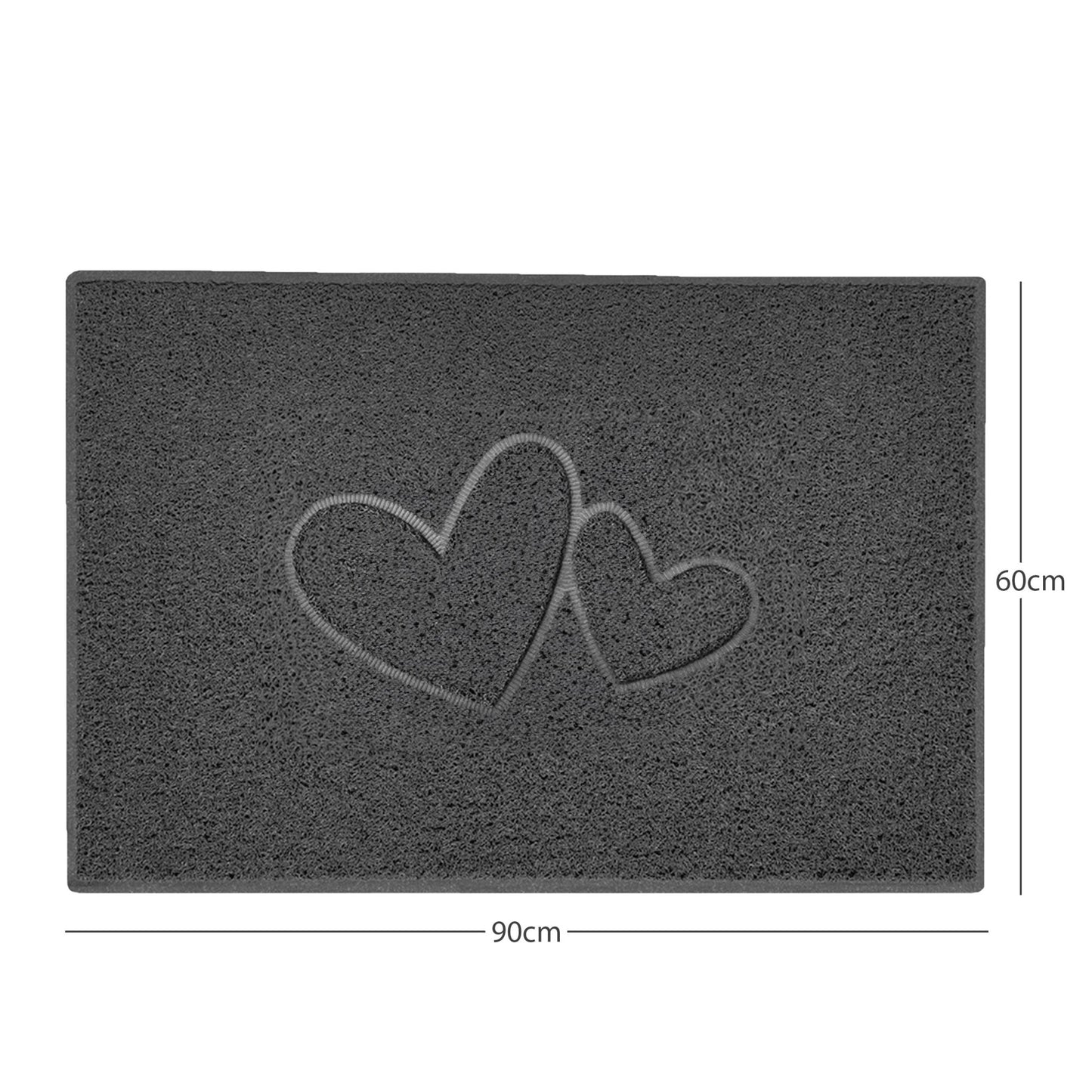 "Double Heart" Embossed Loofah Textured Spaghetti Doormat - plants - express.com