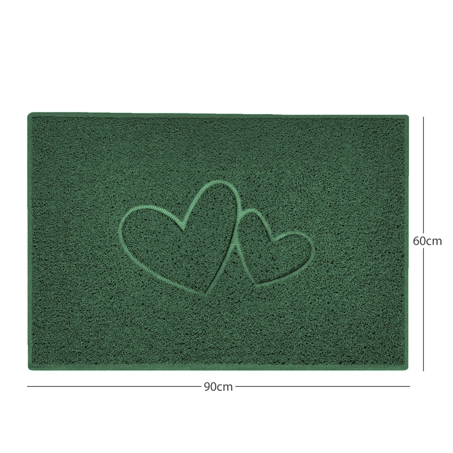 "Double Heart" Embossed Loofah Textured Spaghetti Doormat - plants - express.com