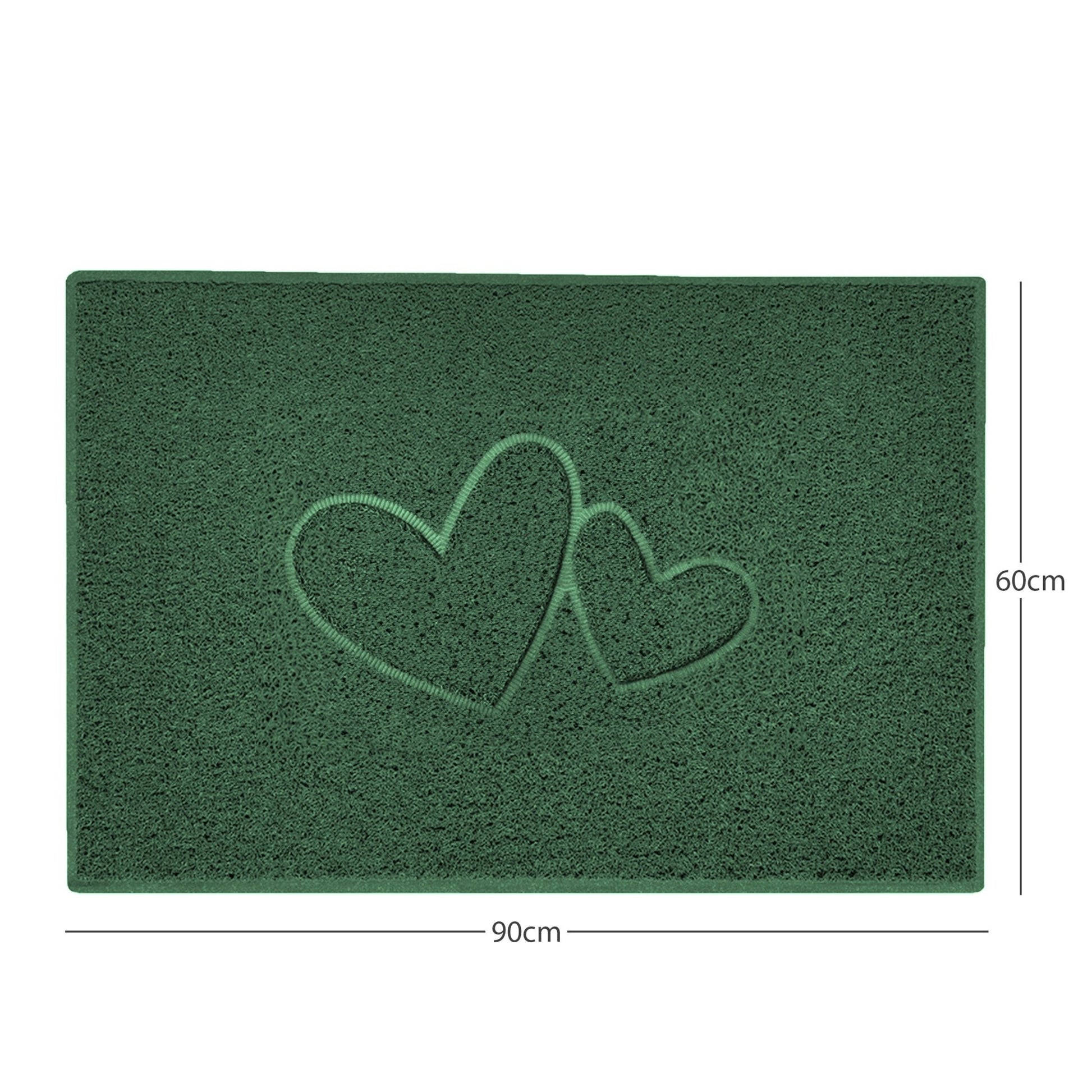 "Double Heart" Embossed Loofah Textured Spaghetti Doormat - plants - express.com
