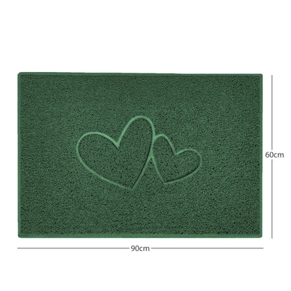 "Double Heart" Embossed Loofah Textured Spaghetti Doormat - plants - express.com