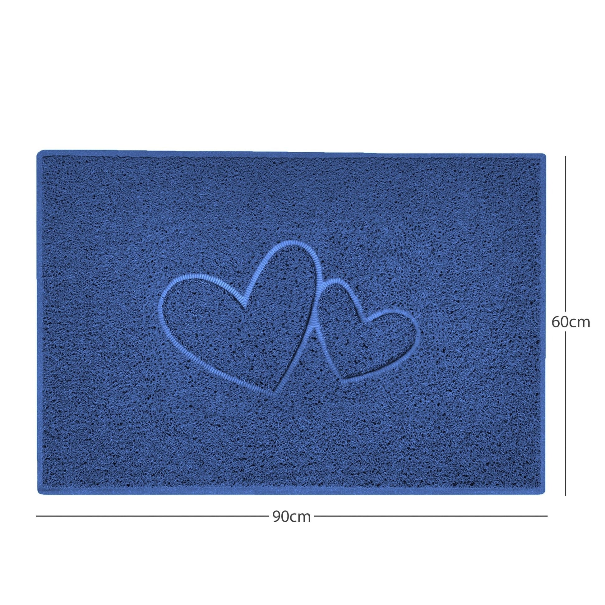 "Double Heart" Embossed Loofah Textured Spaghetti Doormat - plants - express.com