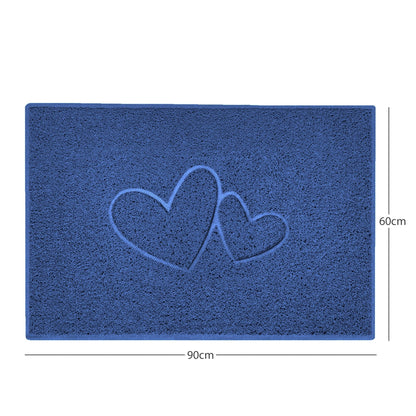 "Double Heart" Embossed Loofah Textured Spaghetti Doormat - plants - express.com